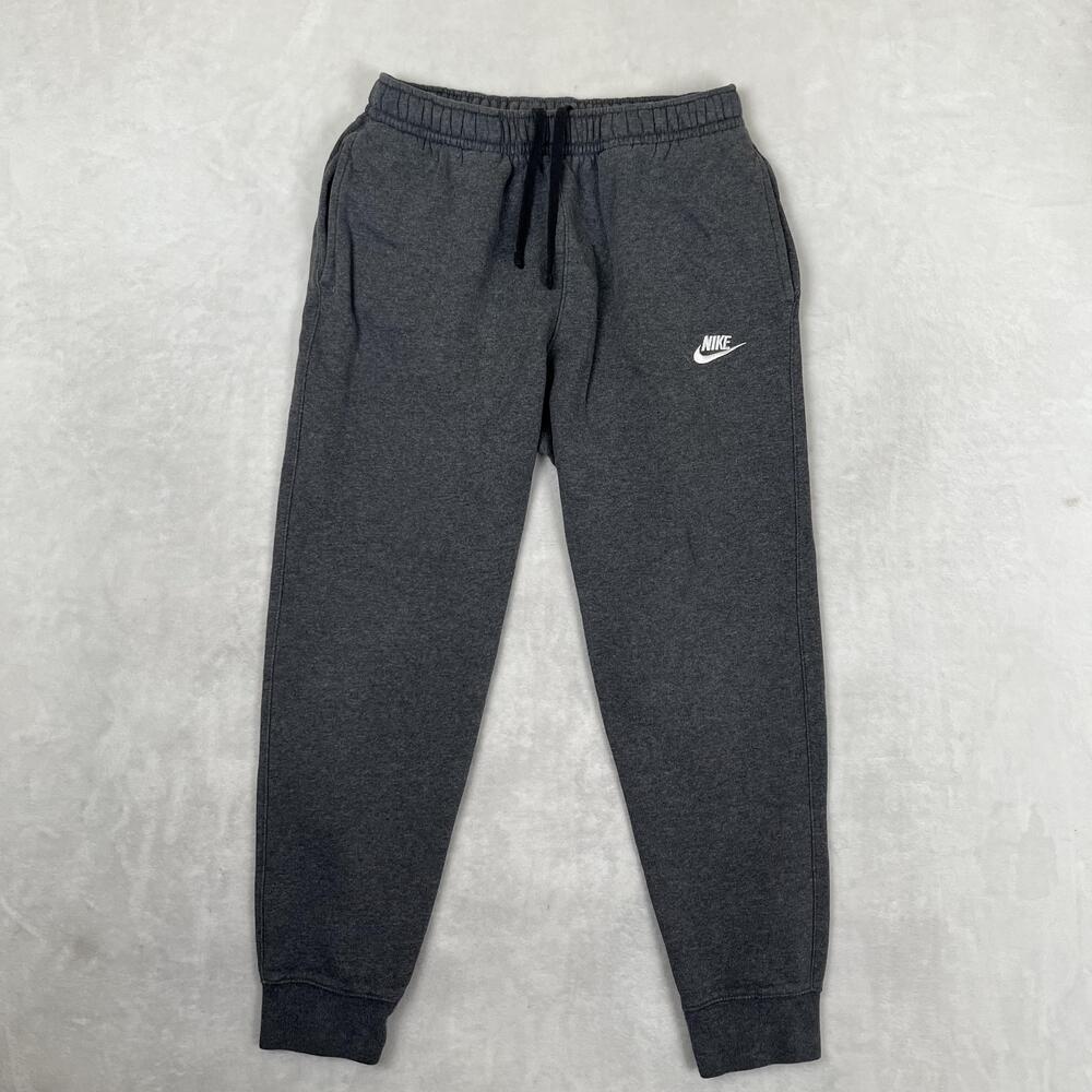 Nike Sweatpants Womens Medium Gray Fleece Joggers Elastic Waist Pockets Cuffed